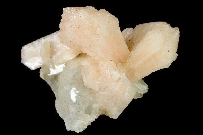 Peach Stilbite Clusters on Chalcedony - India #168974